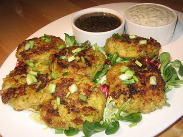 Fish Patties With Two Dipping Sauces