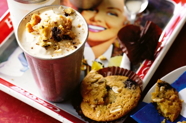 Thick shakes with chunky choc cookies