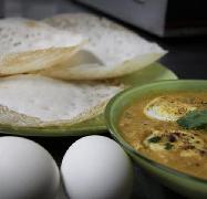 Eastern Instant Palappam with Egg Curry