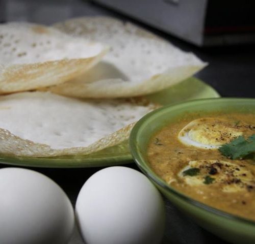 Eastern Instant Palappam with Egg Curry