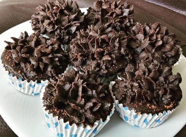 Chocolate fudge cupcakes with ganache and buttercream