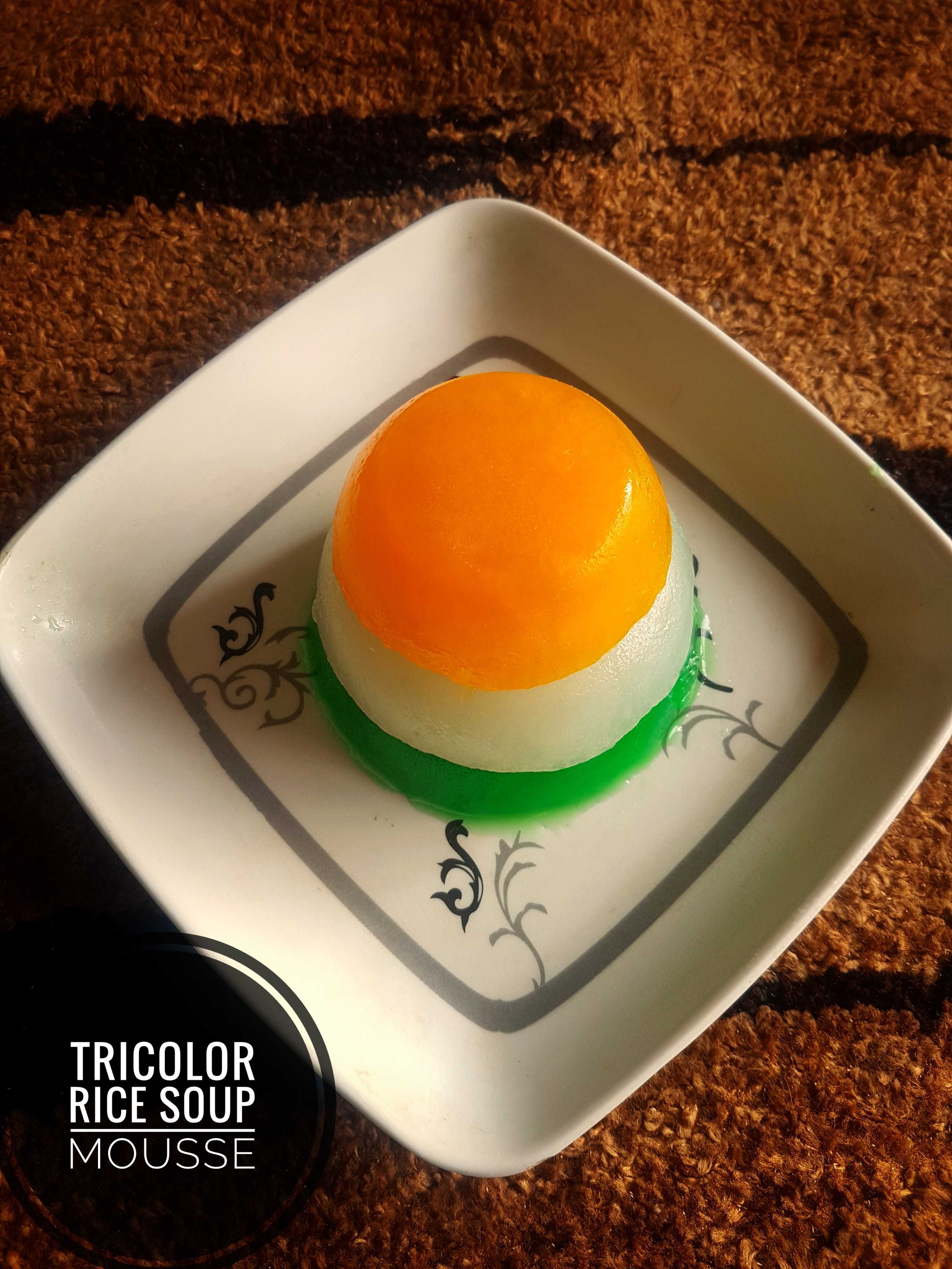 Tricolor Kanjivellam / Rice Soup Mousse 