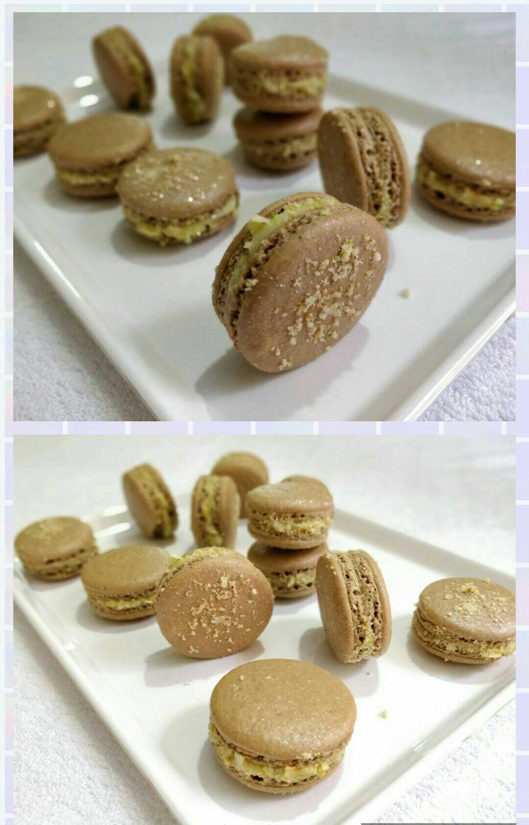 French Chocolate Macaron With Cream cheese And mixed Nut filling 