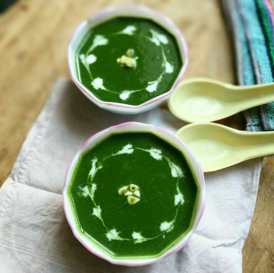 Green Garlic Spinach Soup