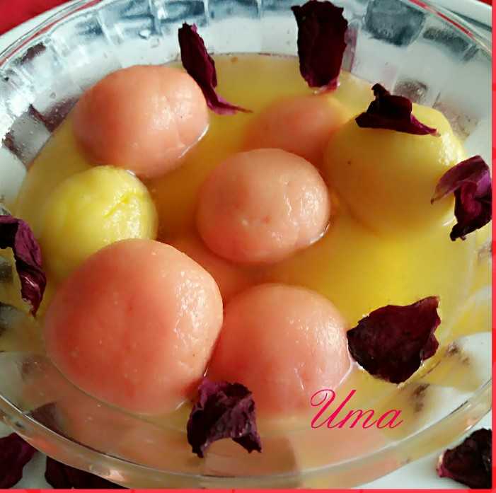 SAFFRON AND ROSE ROSOGOLLA