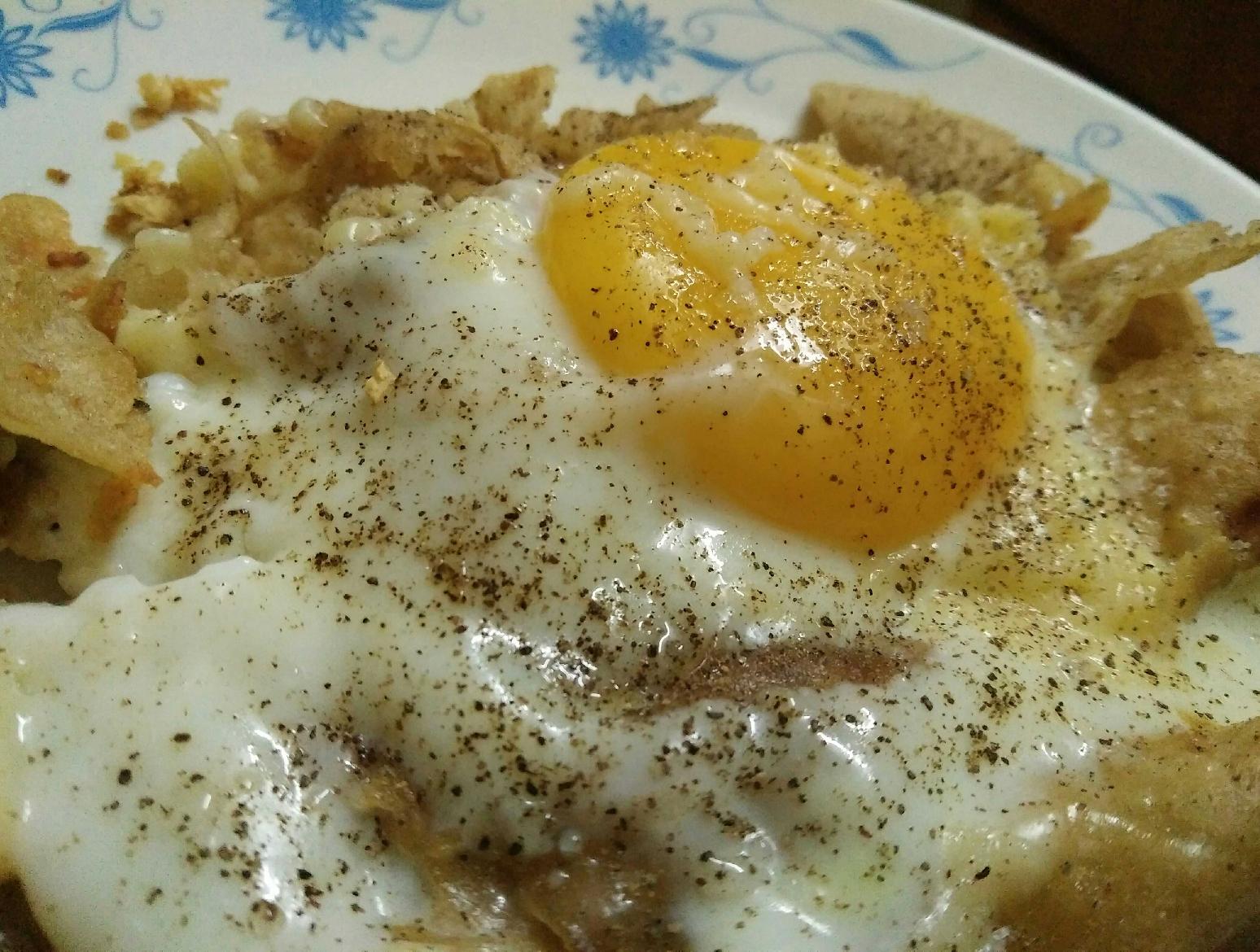 Minced Roti With Sunny Side Up Eggs