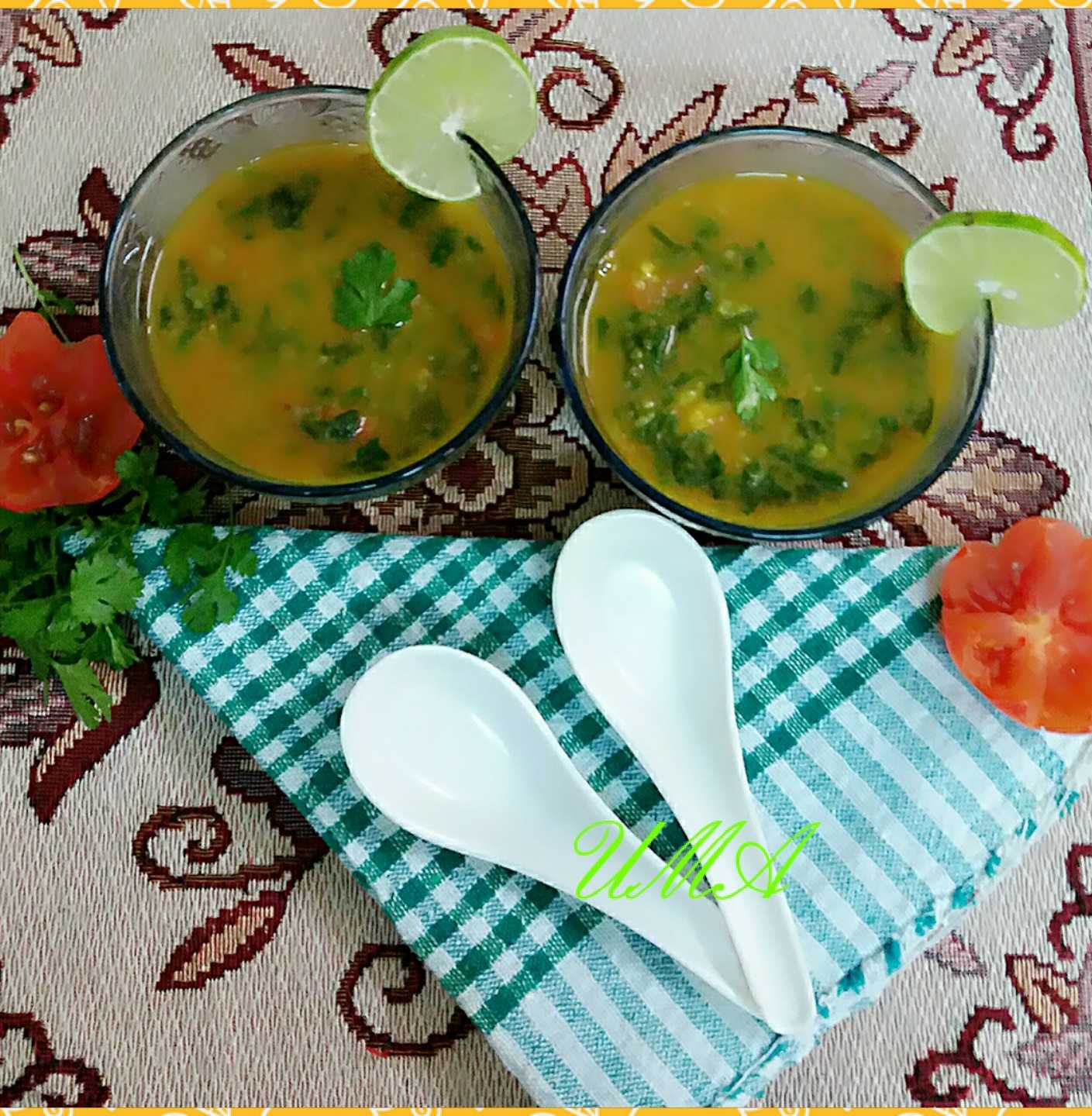 LENTIL AND ARHAR SPINACH SOUP
