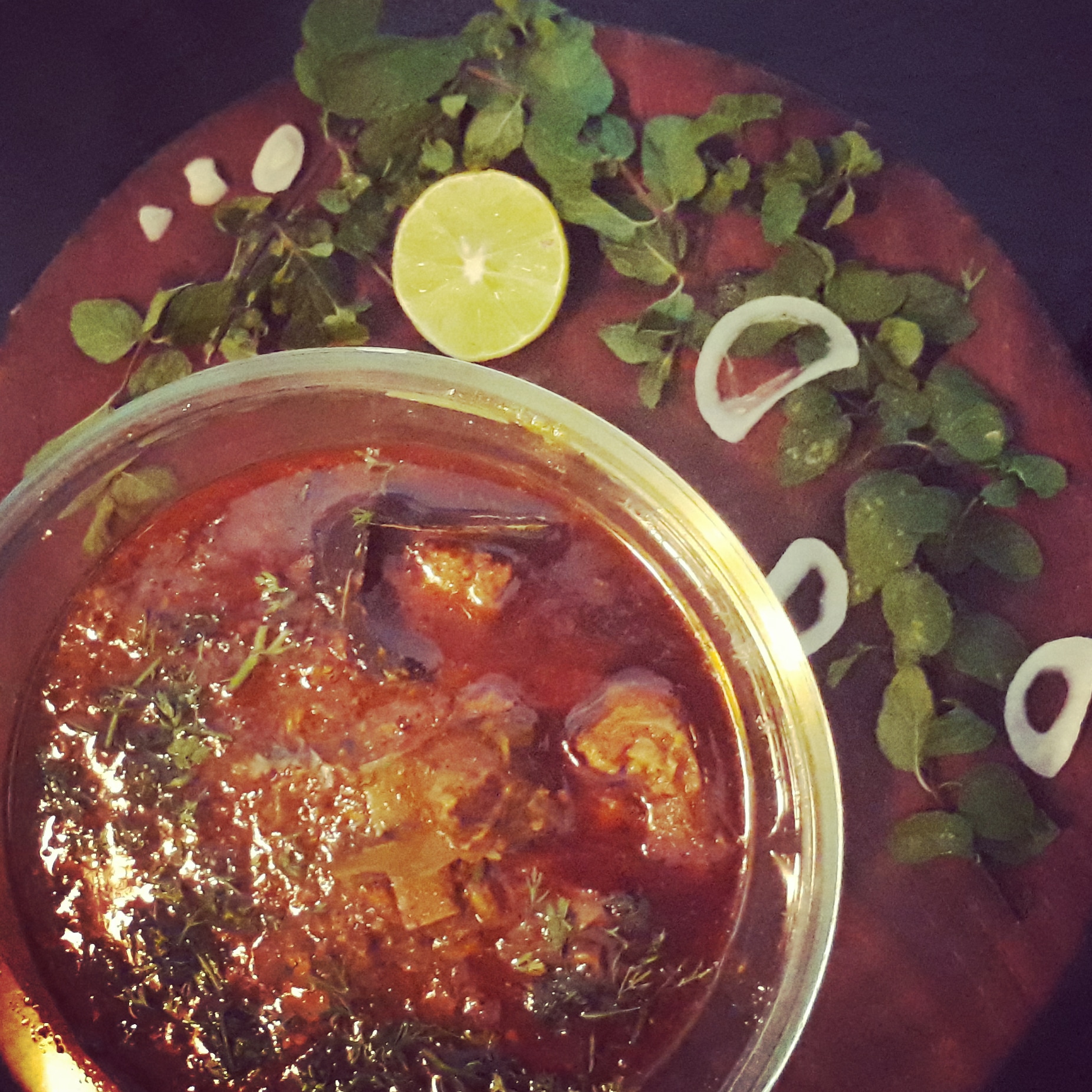 Goat meat curry 