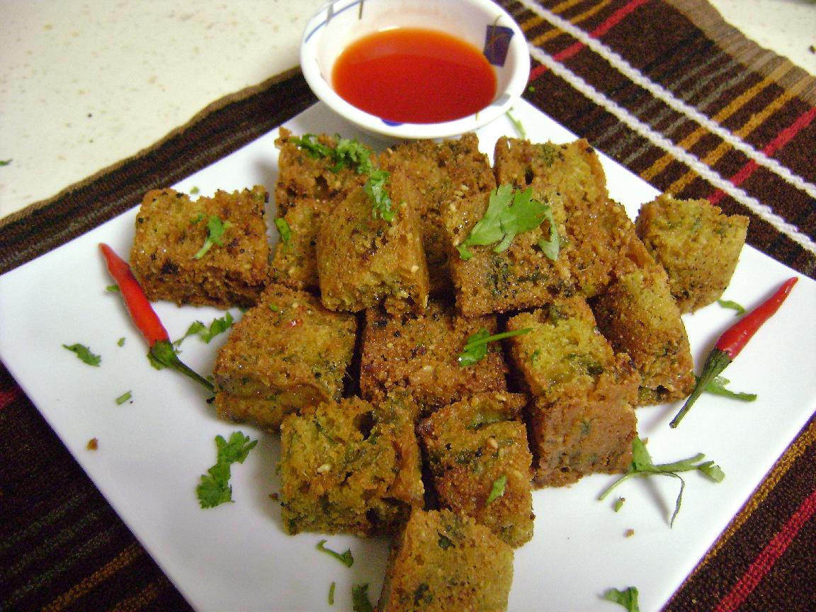 Kothimbir Vadi (Maharashtrian Style Coriander Fritters)