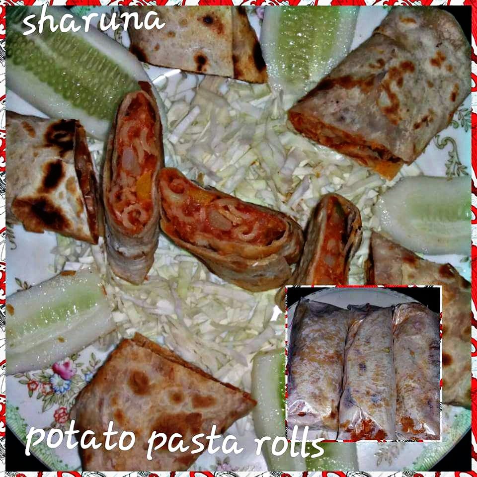 Mexican potato pasta rolls