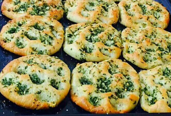 Baked Stuffed Spinach Aloo Kulcha