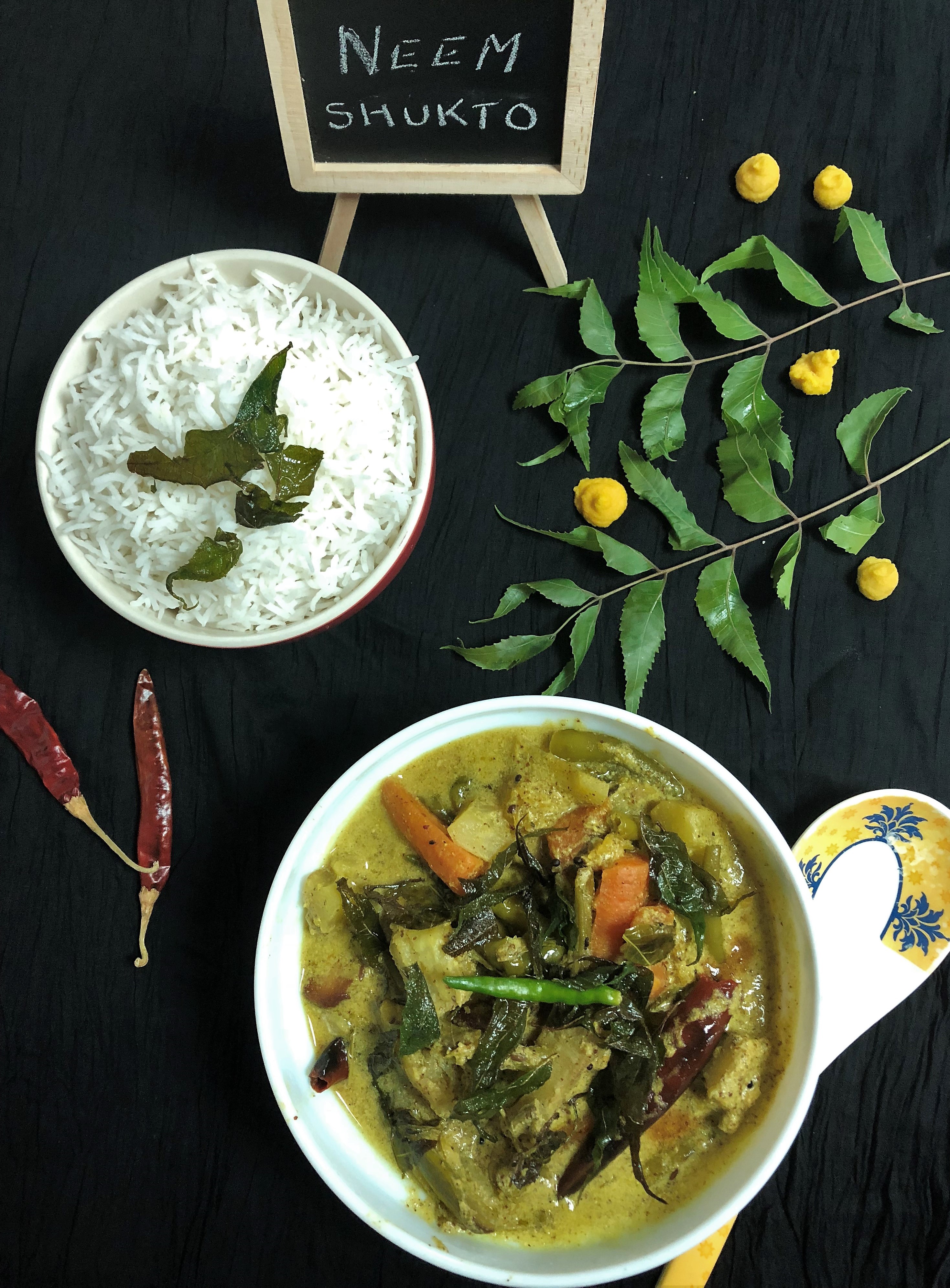 Neem Shukto (Mixed Veg. Curry with Neem Leaves - Bengali Style)