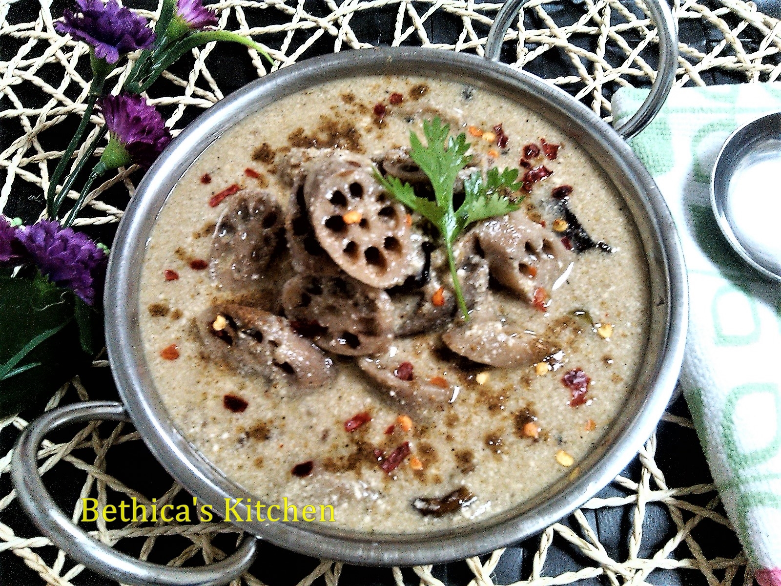 Nadru Yakhni (Lotus Stem Curry - Kashmiri Cuisine)