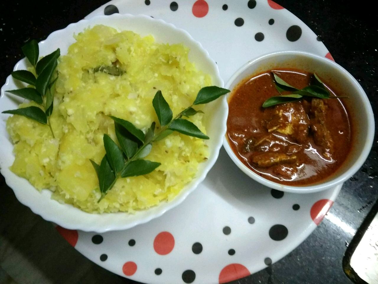 Kappa Puzhukku With Nadan Fish Curry