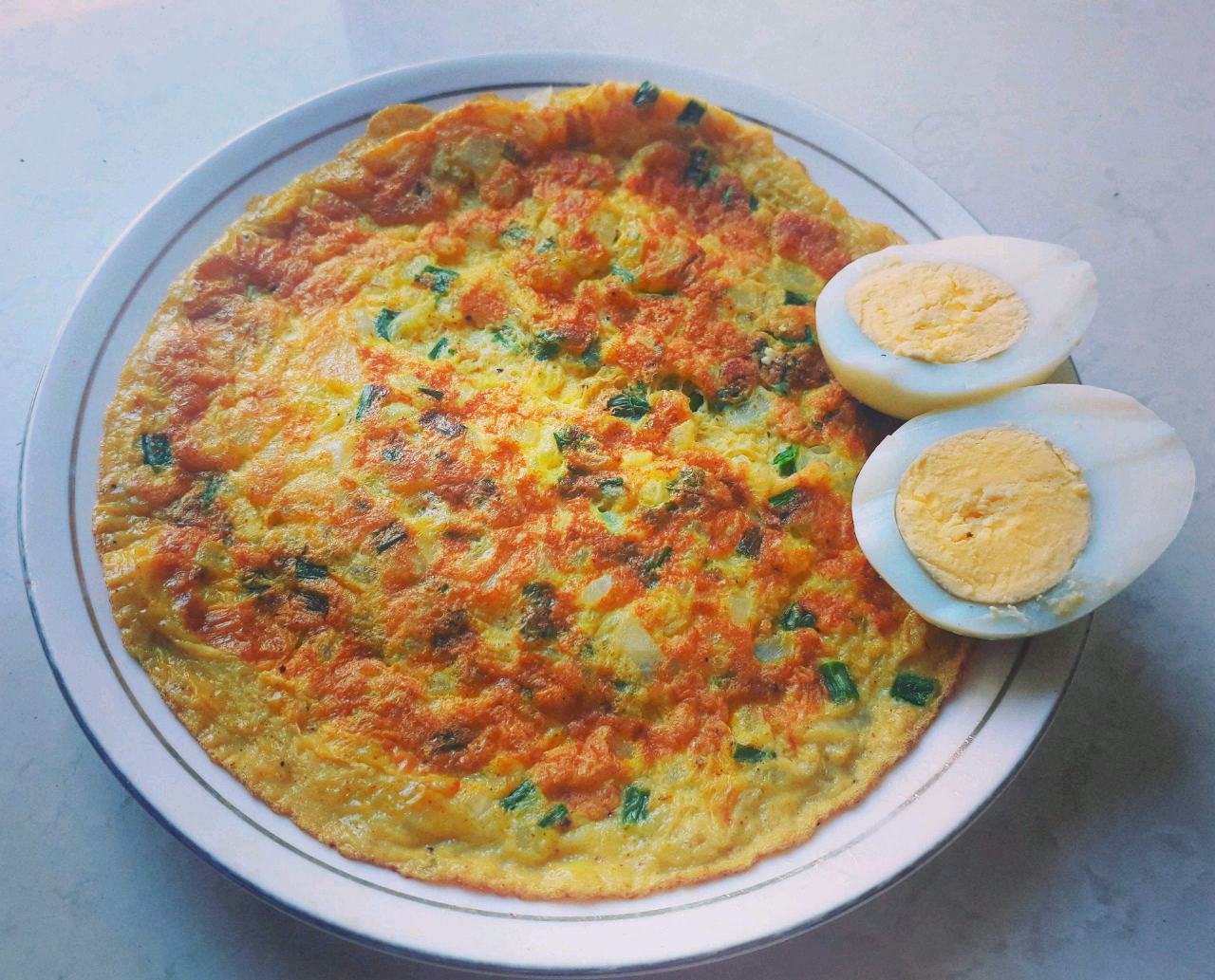Spinach Egg Omelette With Lots Of Cheese