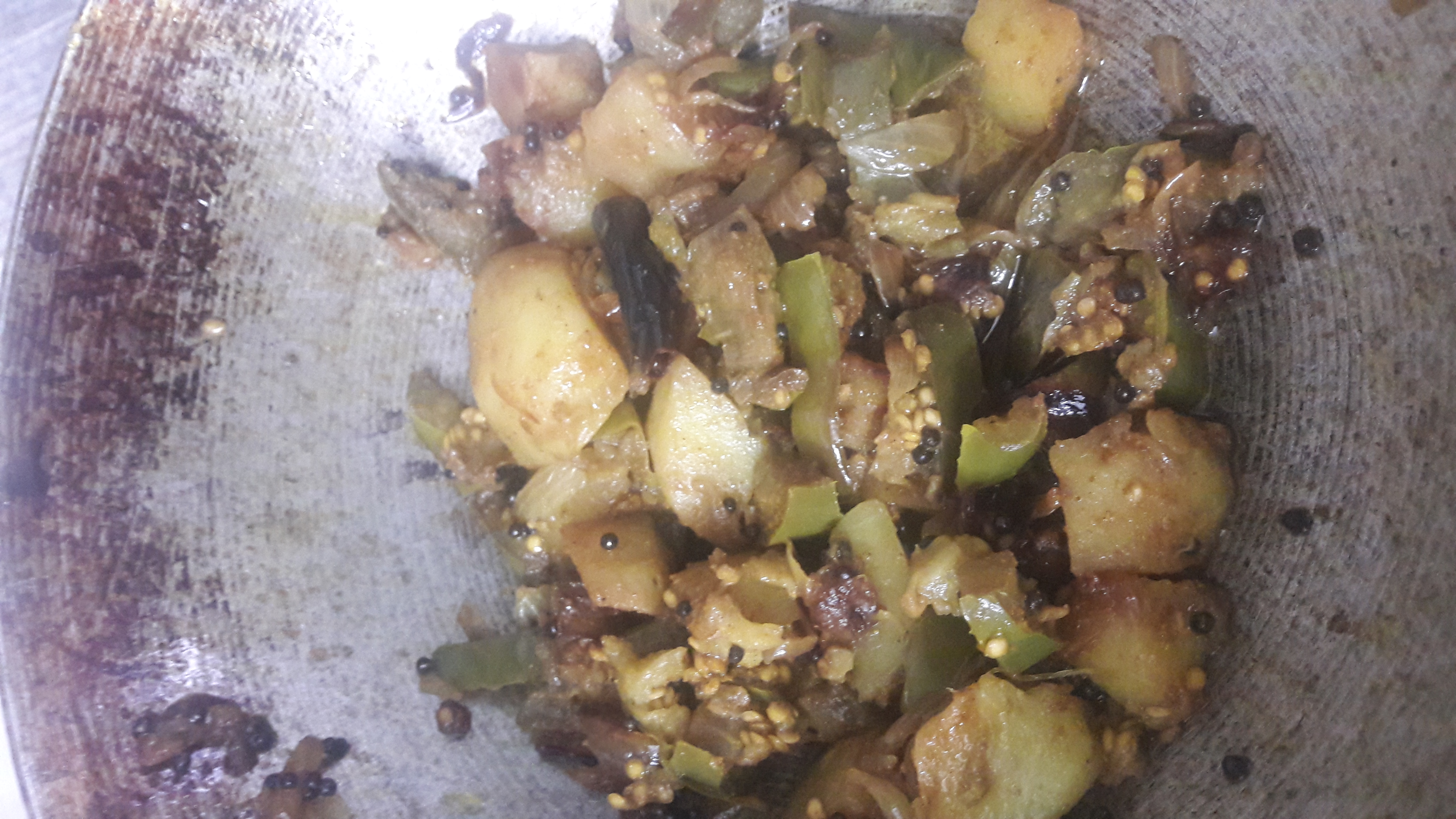 Brinjal Potato sidedish for rice and chapati