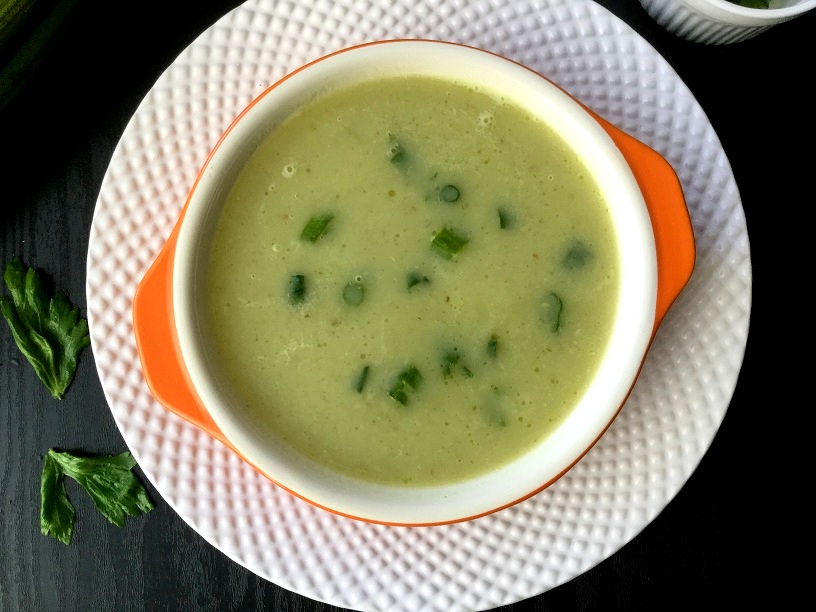 Celery Soup with Cumin and Ginger (Pressure Cooker Method)