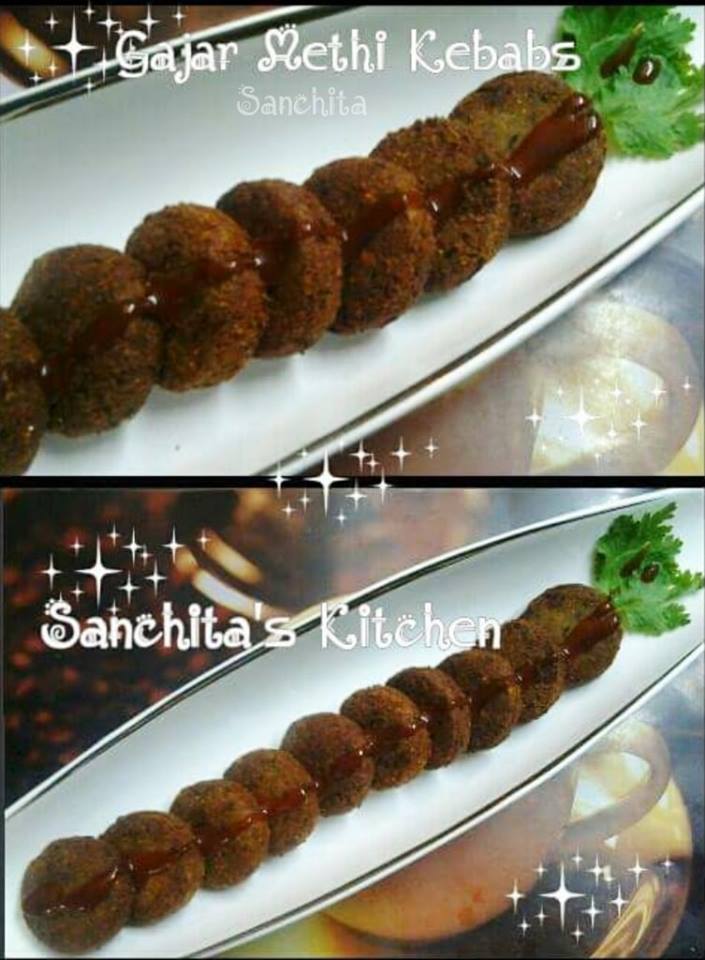 Methi Gajar kamal kakdi ke Kebabs- very crispy, delicious and flavourful