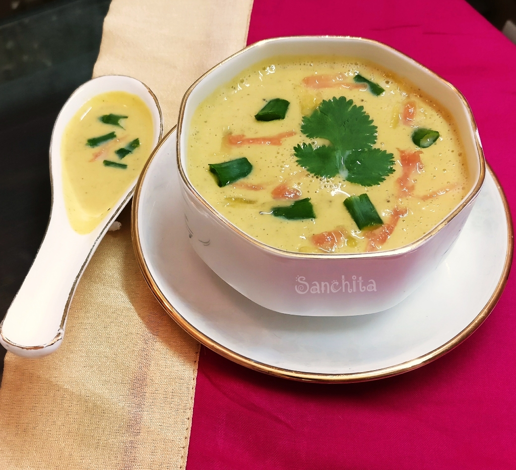 Creamy Pumpkin and Chive soup