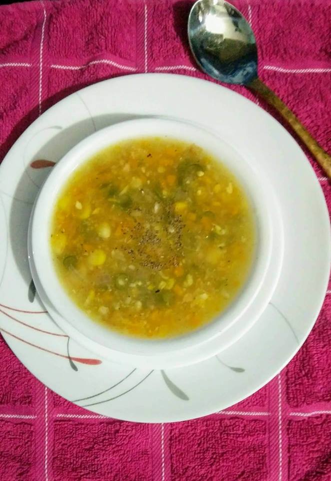 Veg sweetcorn soup