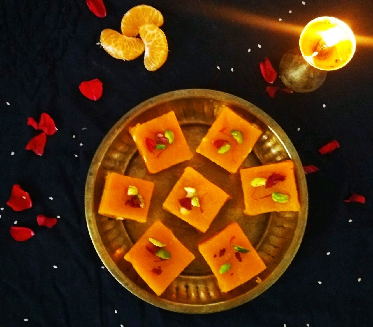 Besan Orange Barfi