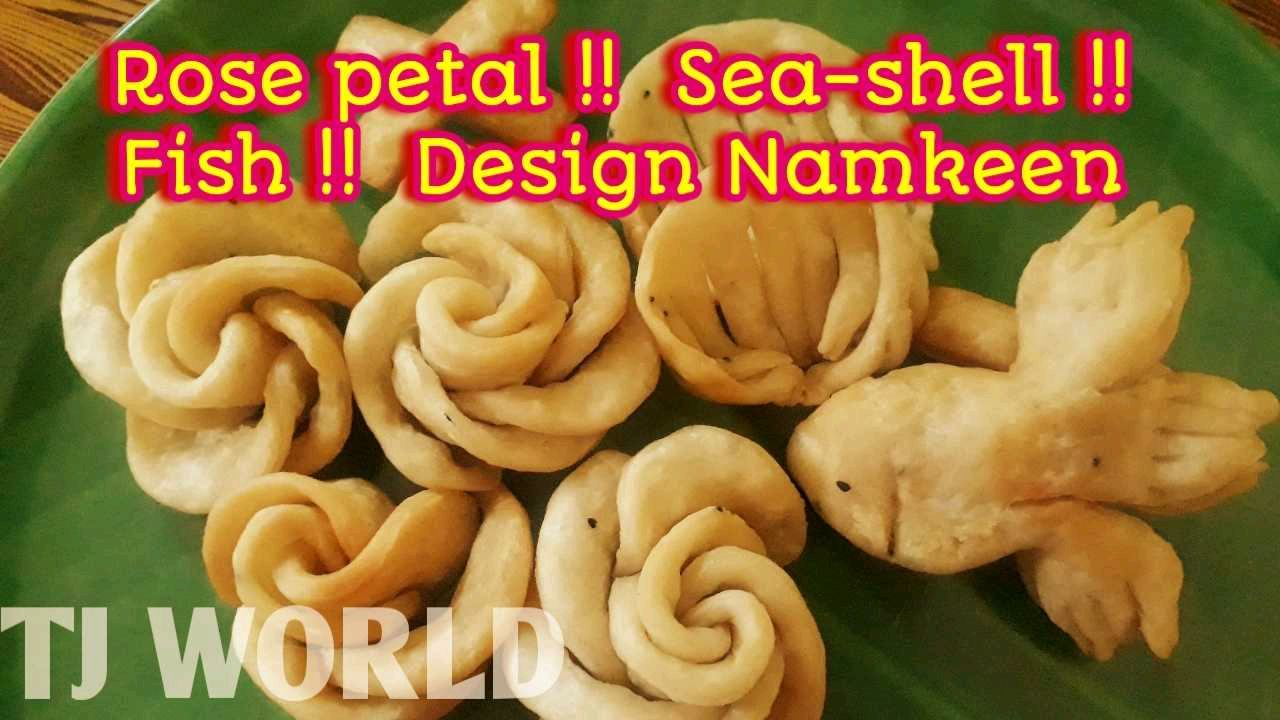 Rose Petal, Sea Shell And Fish Design Khasta Namkeen 