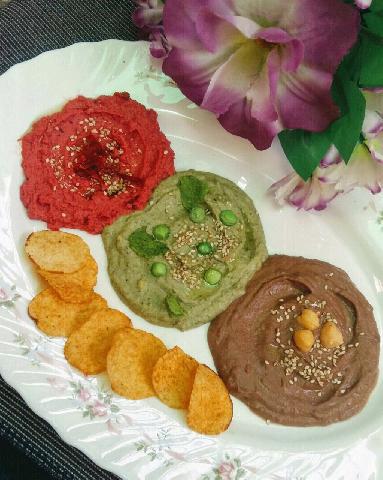 A Trio Of Hummus ( Party dip platter)