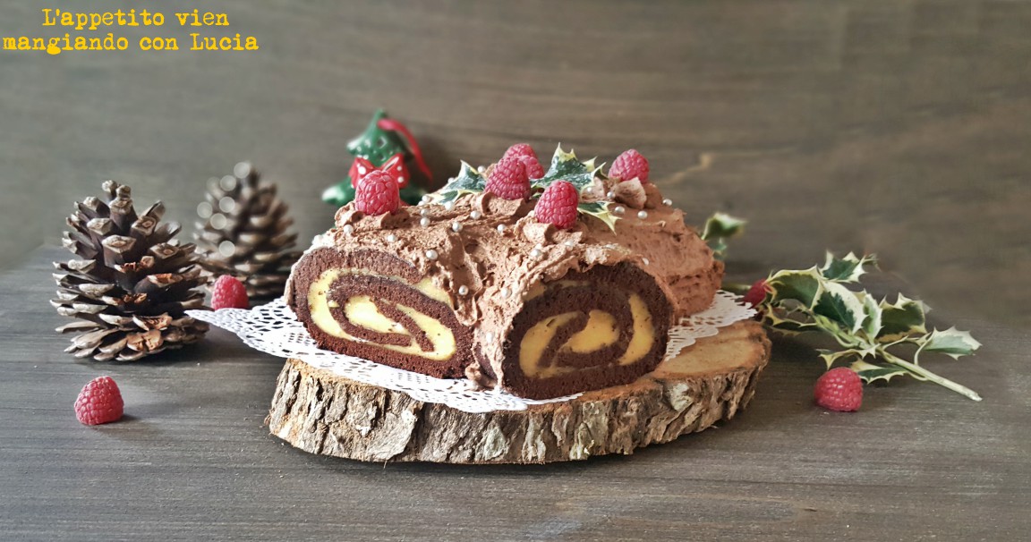 Tronchetto di Natale con crema pasticcera al marsala