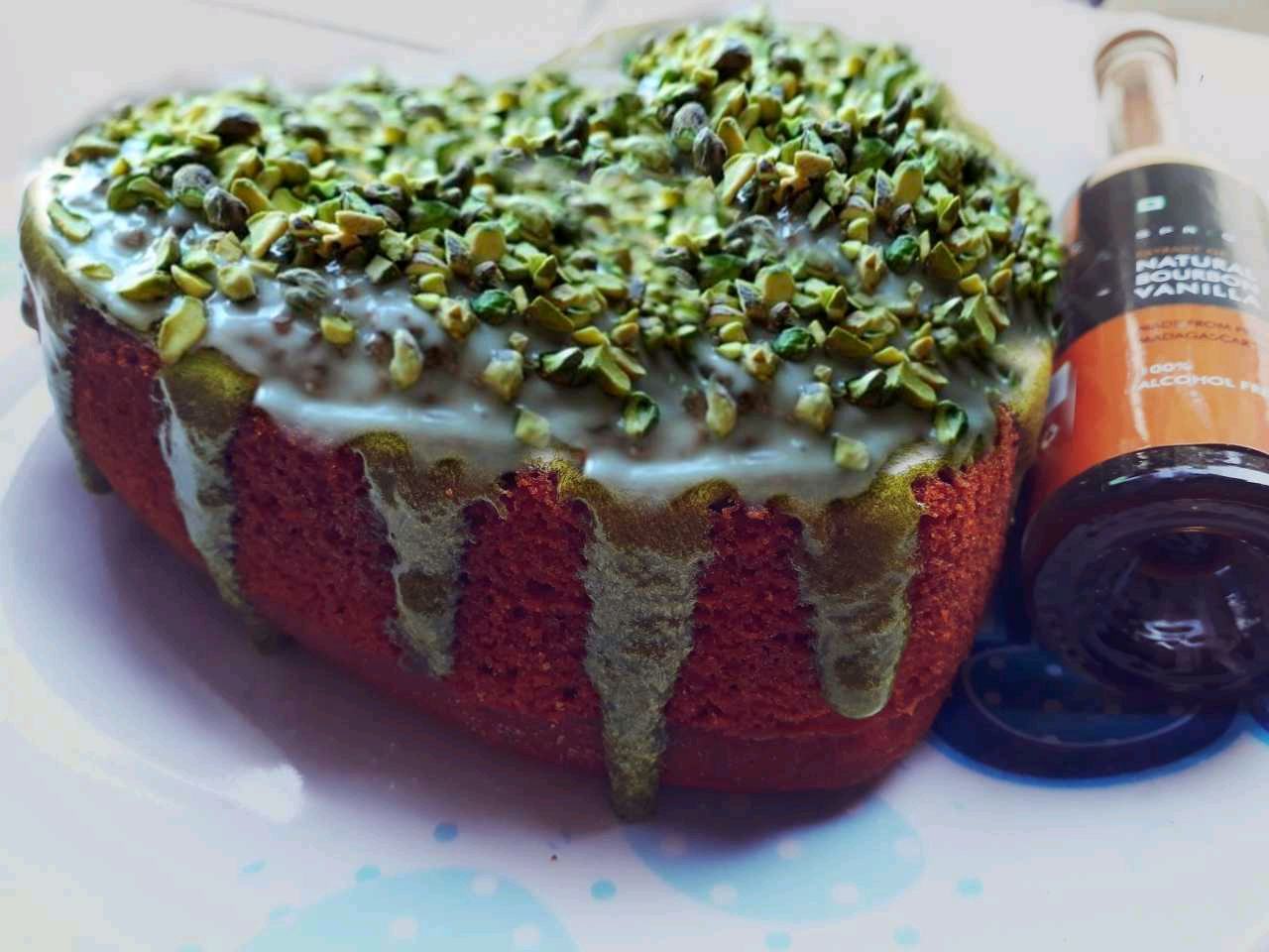 Eggless Carrot Cake With Pistachios Frosting