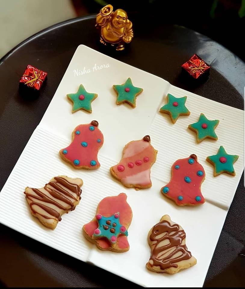 Festive Wheat Flour Cookies With Icing 