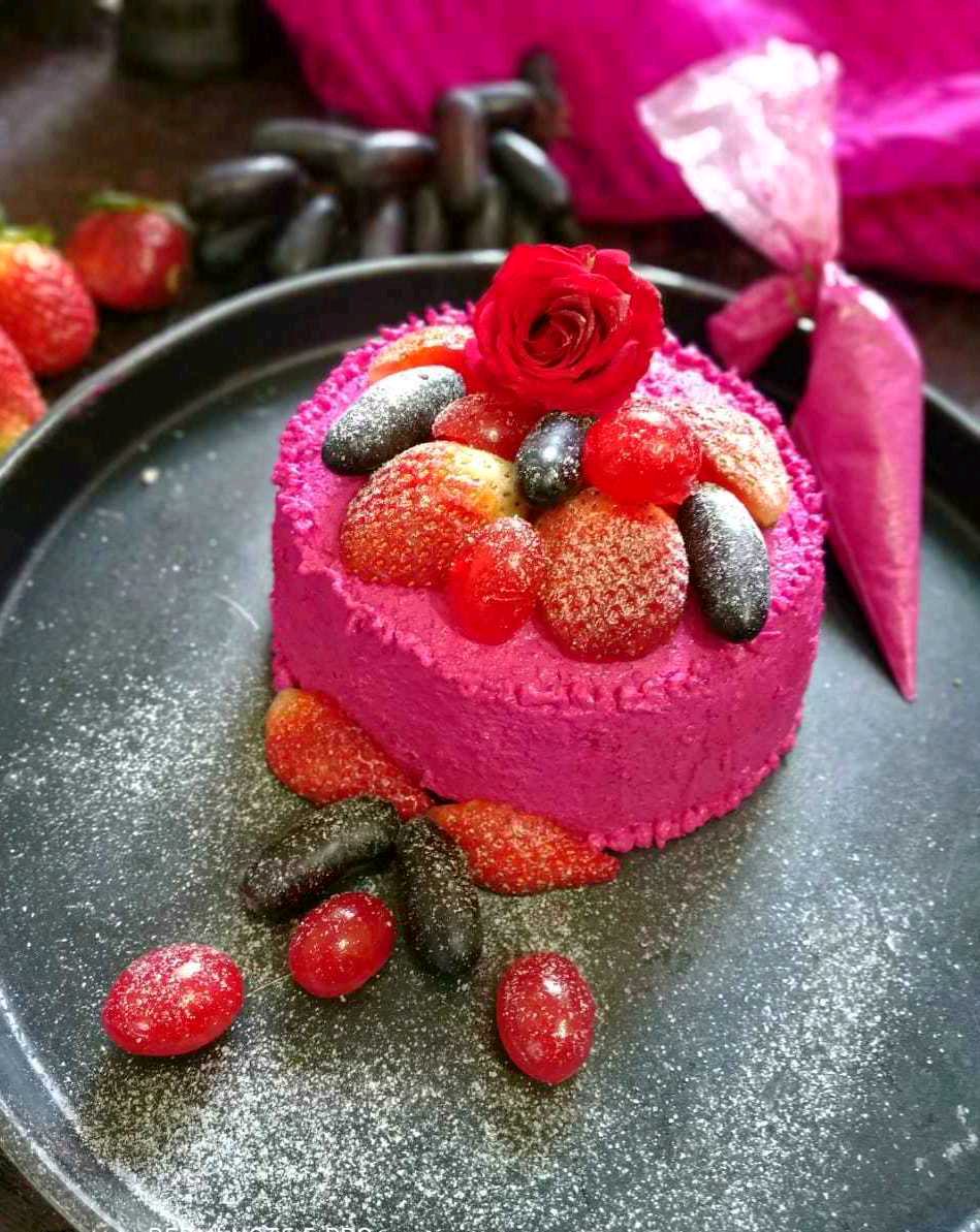 Black Currant Cake With Beetroot Frosting