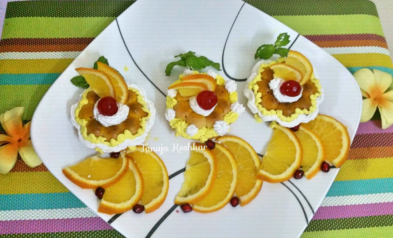 Orange Oat Semolina Cupcakes 