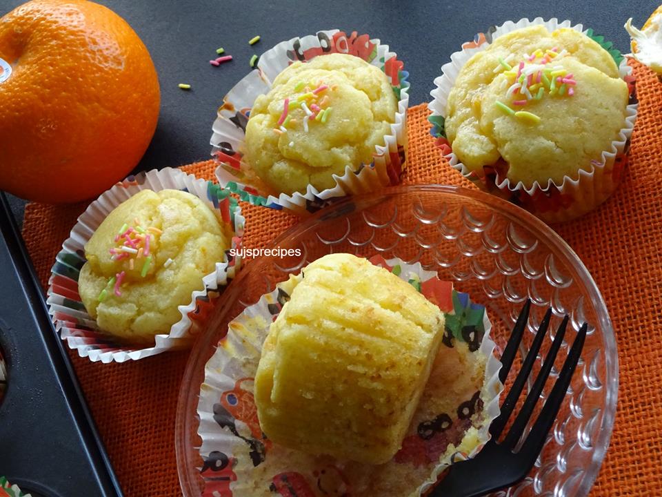 Eggless Orange Cupcakes with Orange Glaze