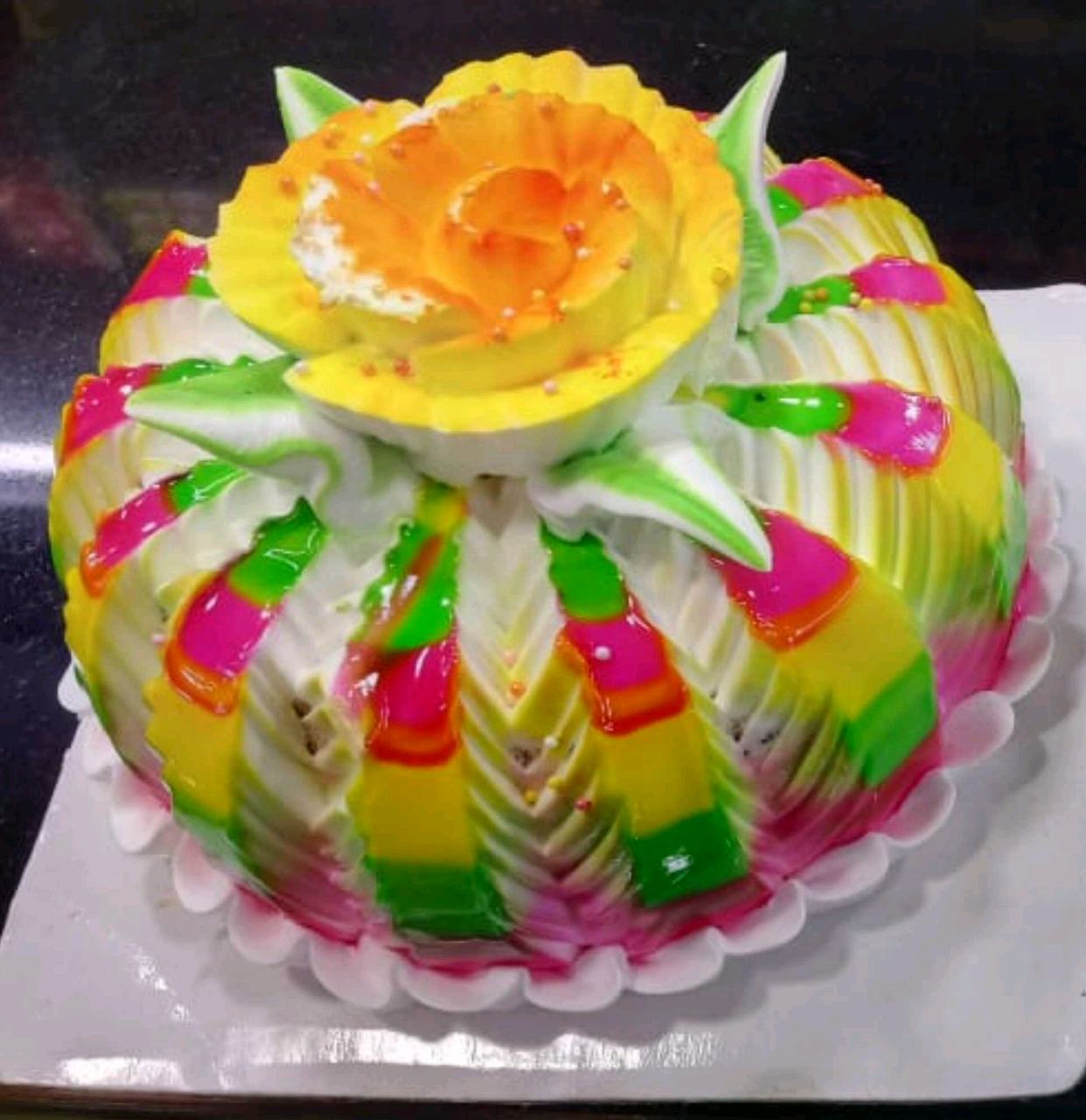 Colour Ful Pineapple Gel Cake