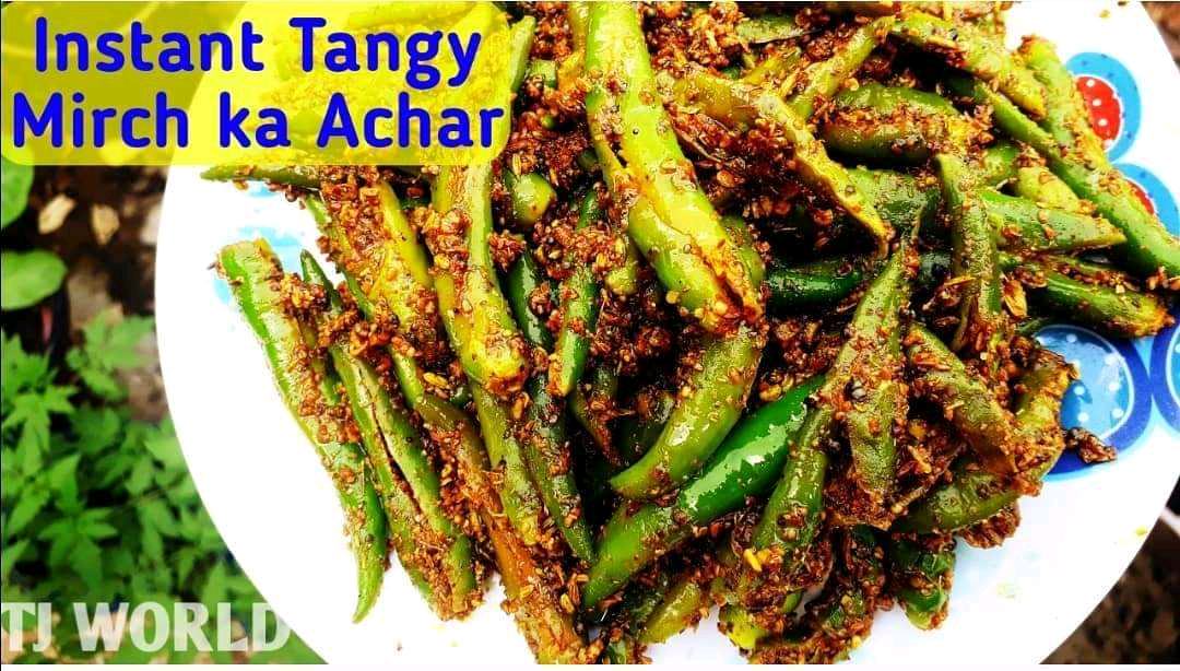 Instant Tangy Green Chilli Pickle 