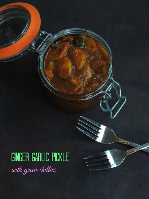 Ginger, Garlic & Green Chilly Pickle