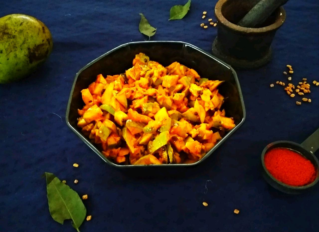 Instant Raw Mango Pickle Kerala Style