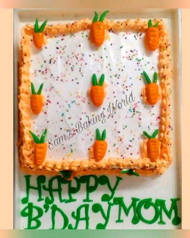 Tri Color Carrot Cake With Cream Cheese Frosting