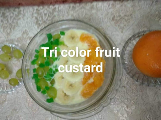 Tri Color Fruit Custard