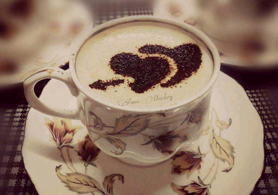 Homemade Cappuccino Coffee With Coffee Art