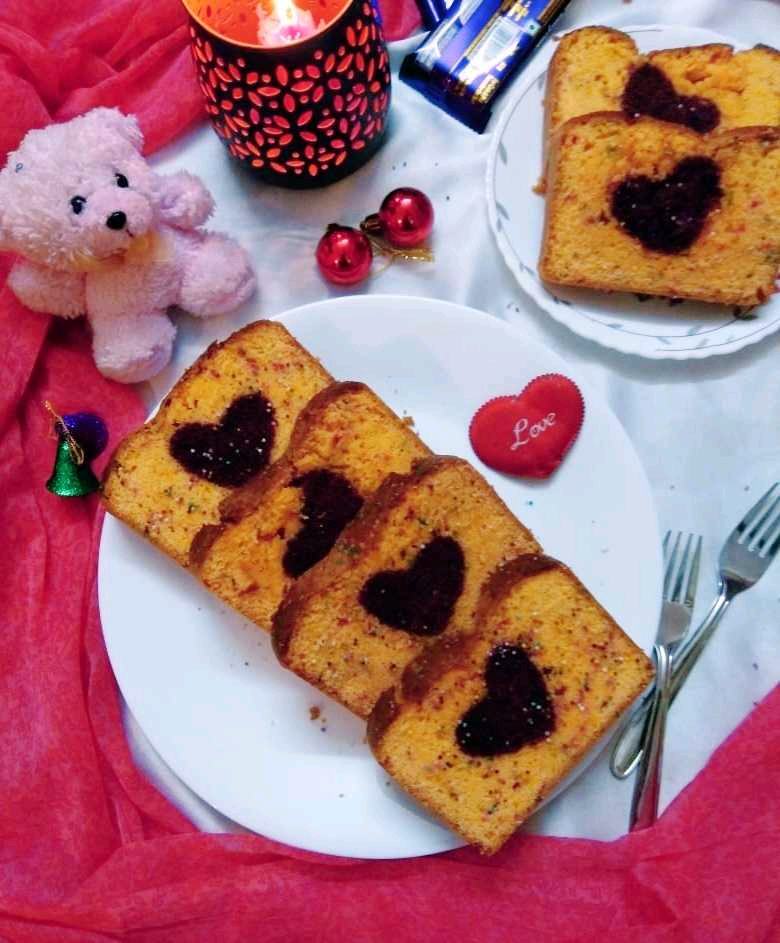 Funfetti Orange Cake With Hidden Heart