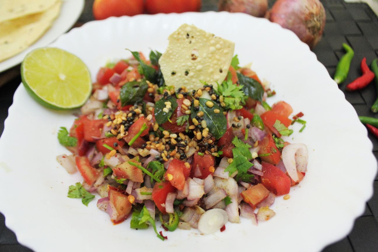Mexican Salsa with Indian Tadka - Fusion Style 