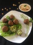 Falafel An amazing and healthy starter served with hummus..