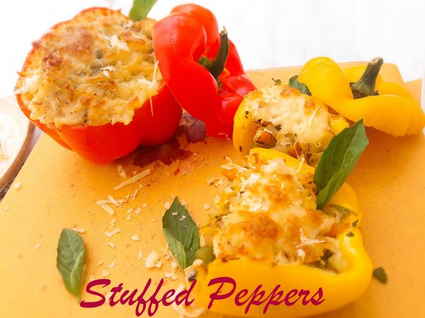 Stuffed Peppers with Farfalle Pasta and Vegetables