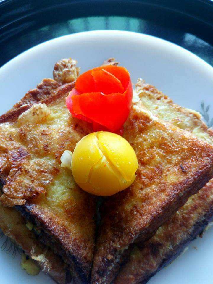 #Savory French Toast with Cheese                                                                             #Sunday Breakfast       