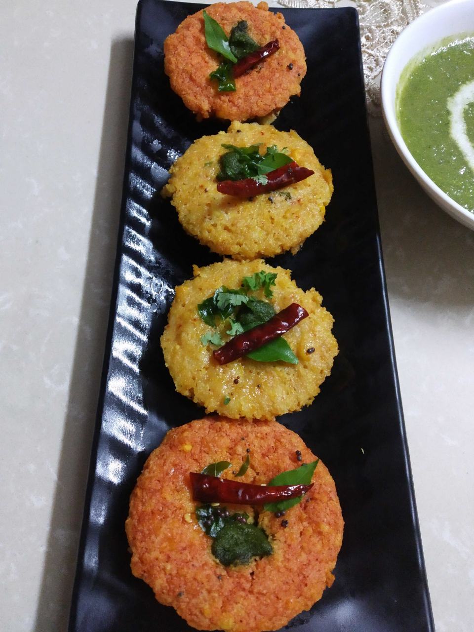 Corn Muffin Dhokla With Green Soup