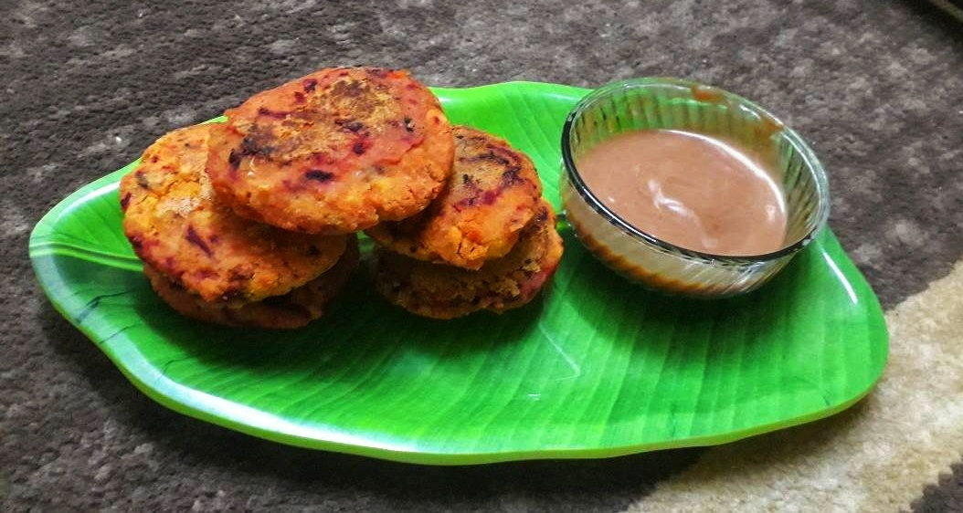 Chana daal beet root kabab