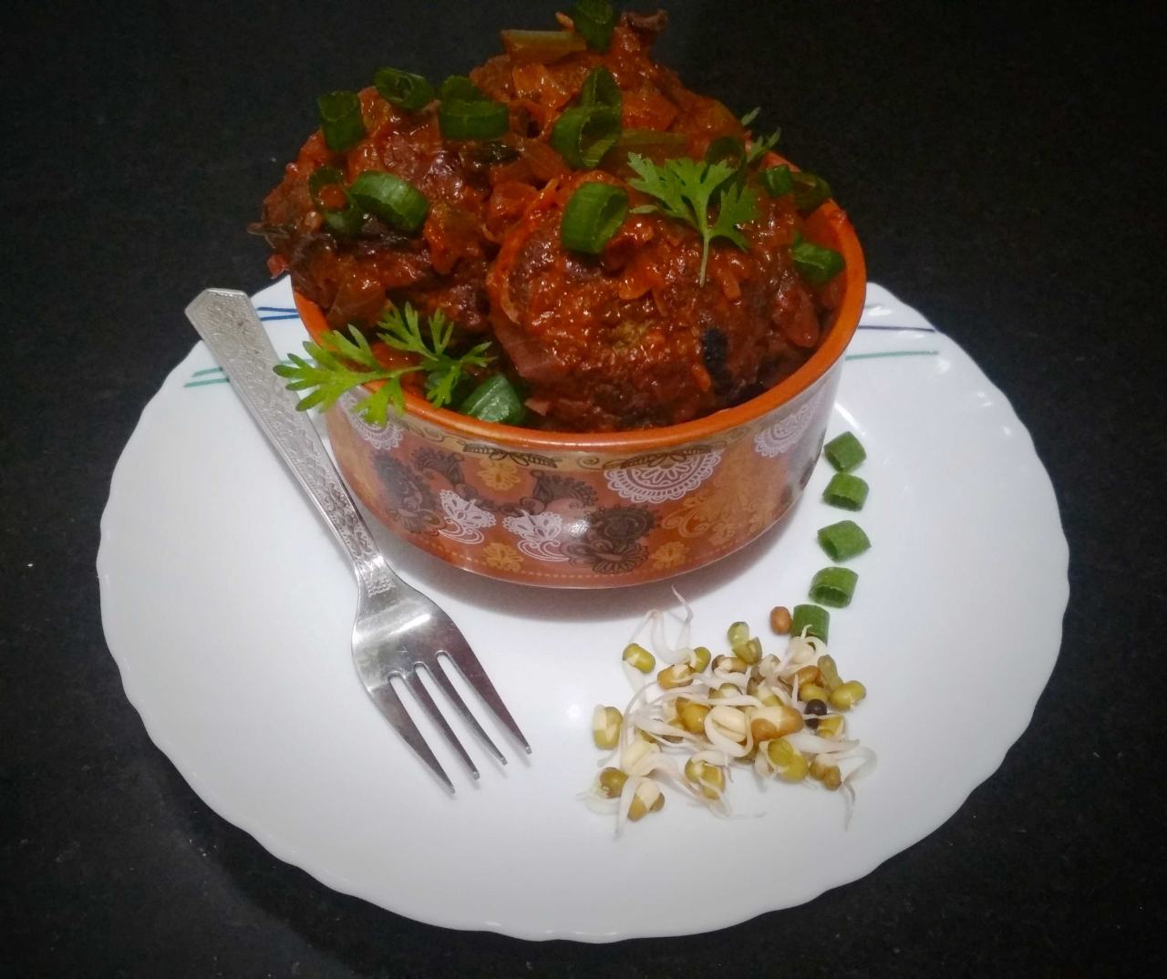 Sprouted Moong Manchurian