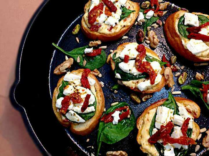 Goat Cheese & Sundried Tomatoes Open Faced Sandwich

