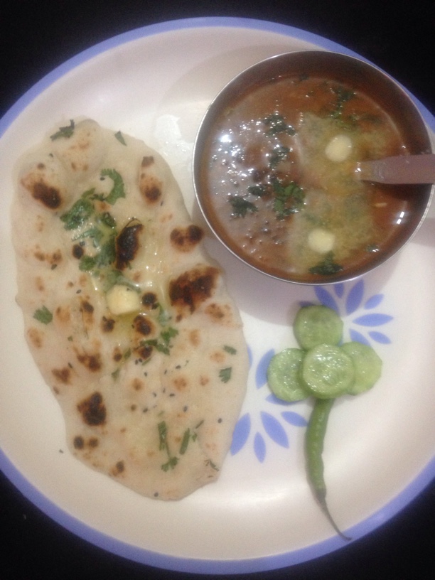 Butter naan on tawa with daal makhni